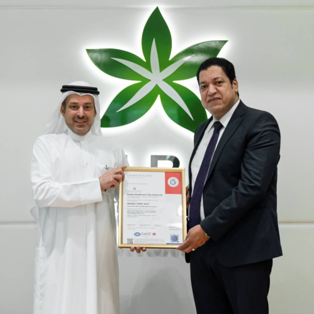 DUBAI HEALTHCARE CITY AUTHORITY RECEIVES ISO CERTIFICATE FOR INFORMATION TECHNOLOGY AND CYBER SECURITY  MANAGEMENT